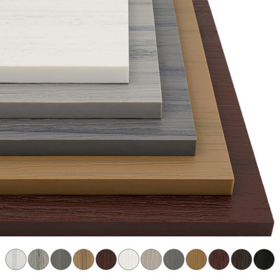 This thumbnail showcases an offset stack of the variegated colors within the TimberLine product line and includes a full set of color swatches aligned along the bottom of the image. Colors may different slightly due to monitor variations.